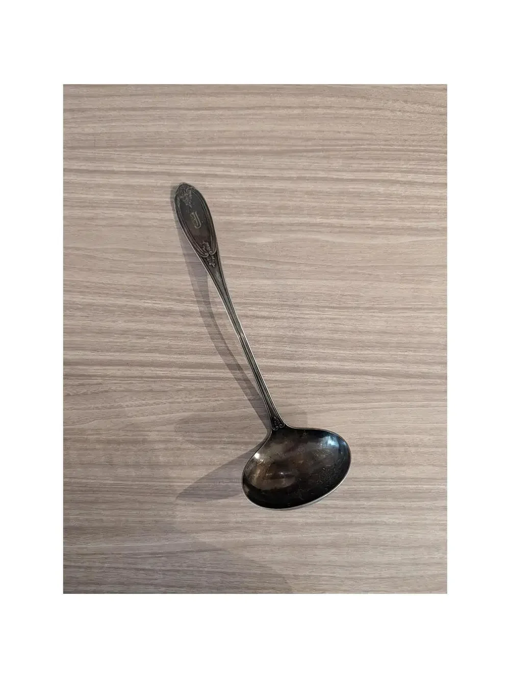 Antique Meriden Britannia 1848 Olive Soup Punch Ladle 11 1/4